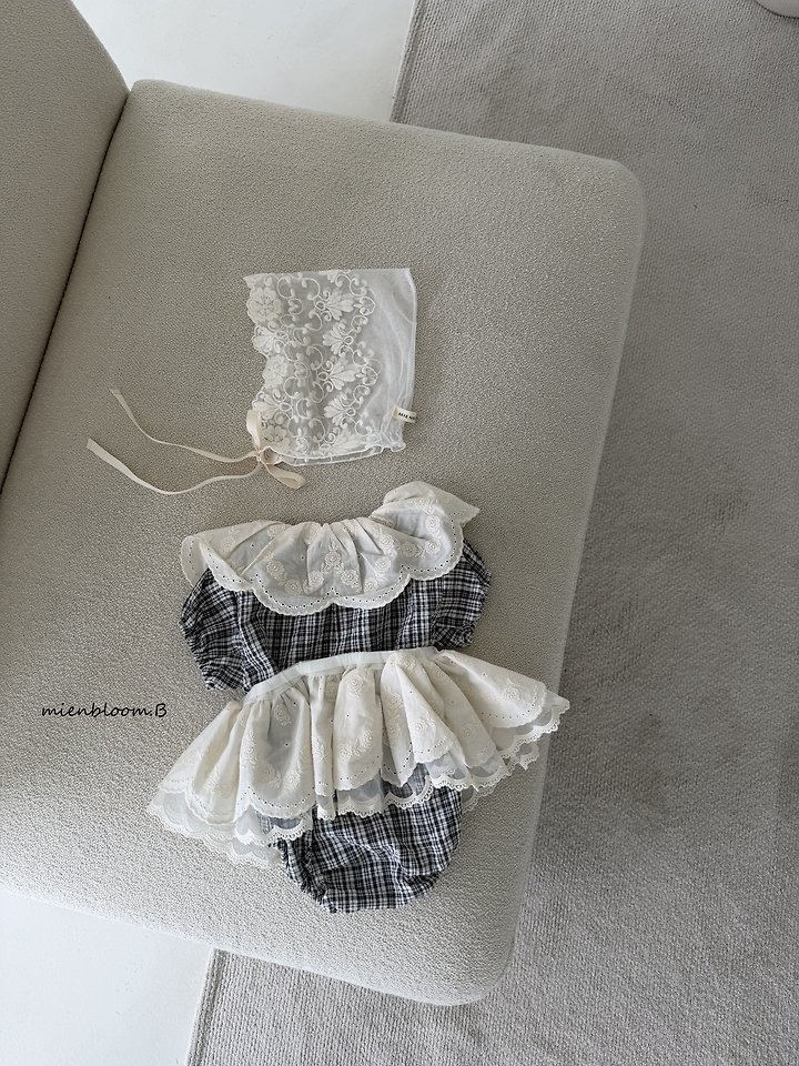Mienbloom B - Korean Baby Fashion - #babyboutiqueclothing - Bebe Check Rose Suit - 4