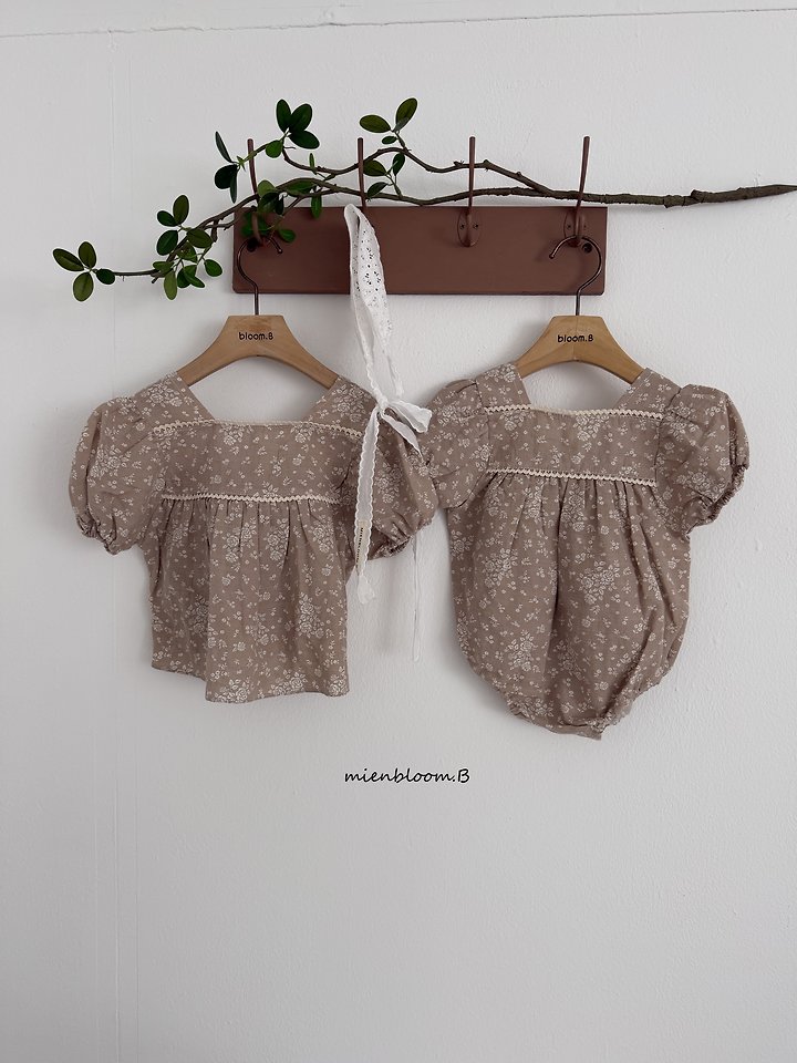 Mienbloom B - Korean Baby Fashion - #babyclothing - Bebe Linen Flower Suit - 2