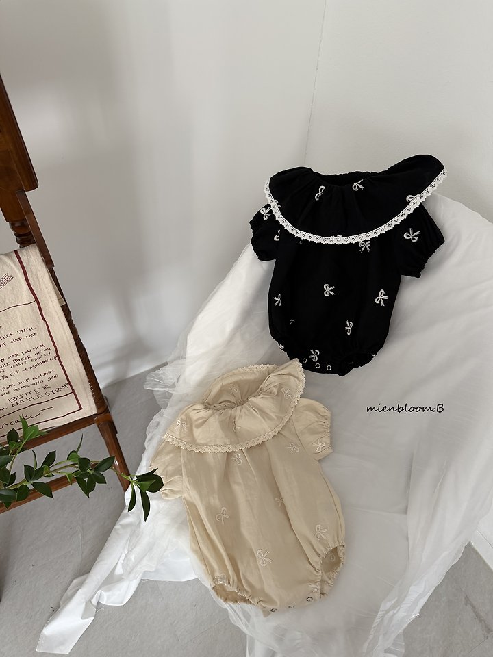 Mienbloom B - Korean Baby Fashion - #babyclothing - Bebe Ribbon Embroidered Suit