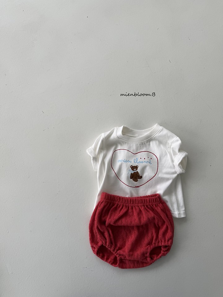 Mienbloom B - Korean Baby Fashion - #babyfashion - Bebe Heart Bear Tee - 11