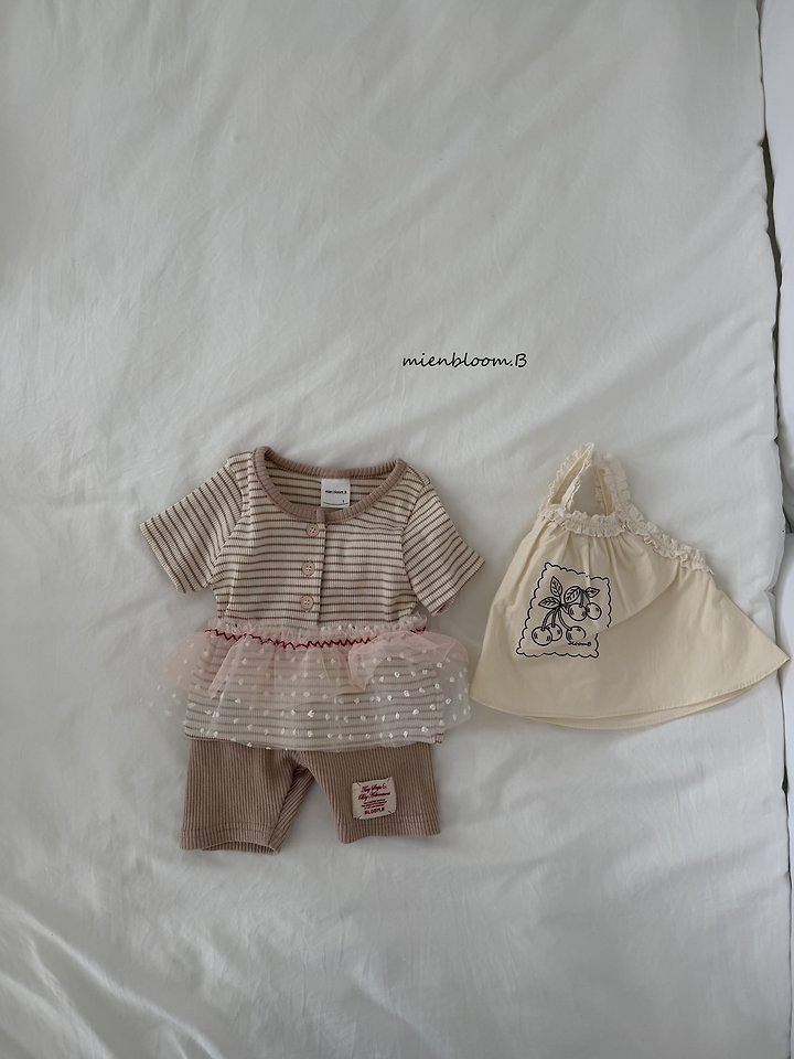 Mienbloom B - Korean Baby Fashion - #babyfashion - Bebe Button Striped Tee - 10