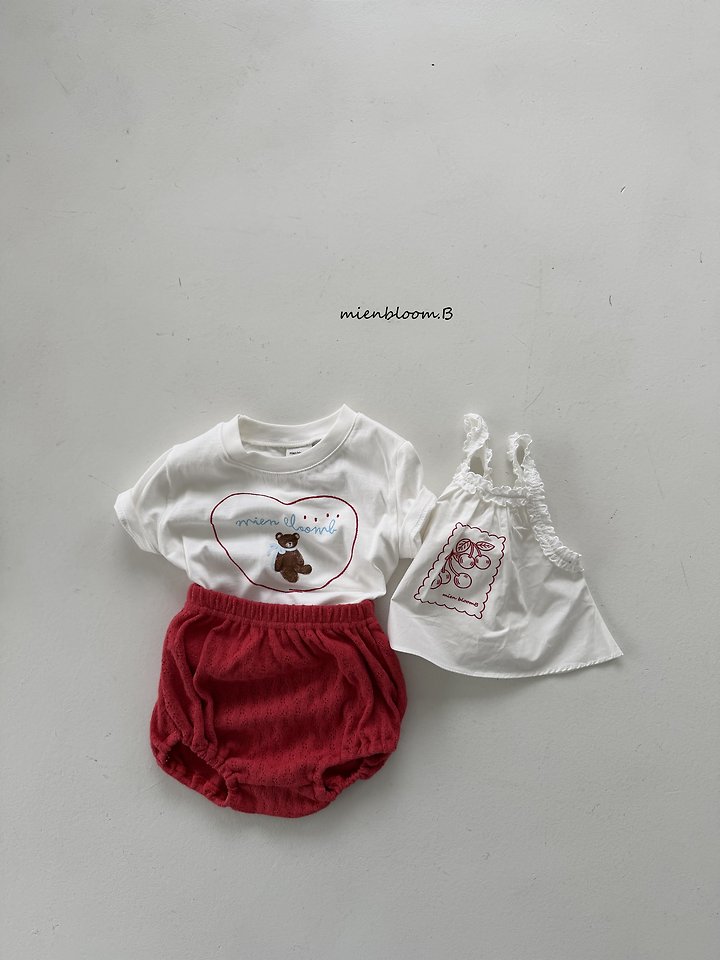 Mienbloom B - Korean Baby Fashion - #babyfever - Bebe Heart Bear Tee - 12