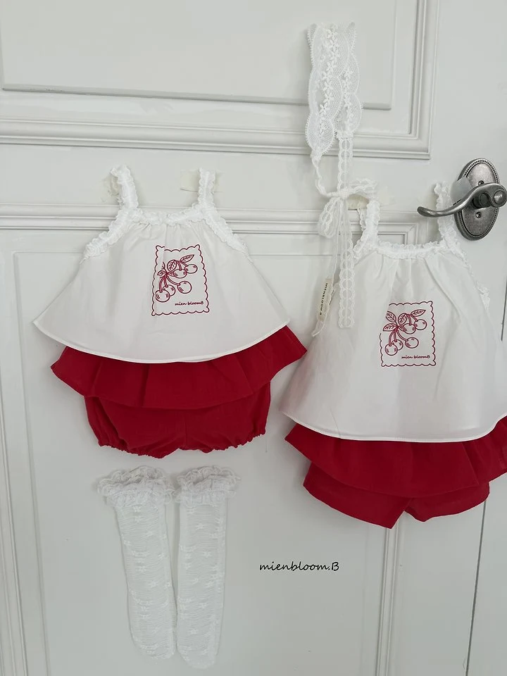 Mienbloom B - Korean Baby Fashion - #babyfashion - Bebe Cherry Lace Blouse - 4