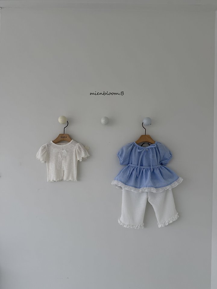 Mienbloom B - Korean Baby Fashion - #babyfever - Bebe Ribbed Ribbon Tee - 7