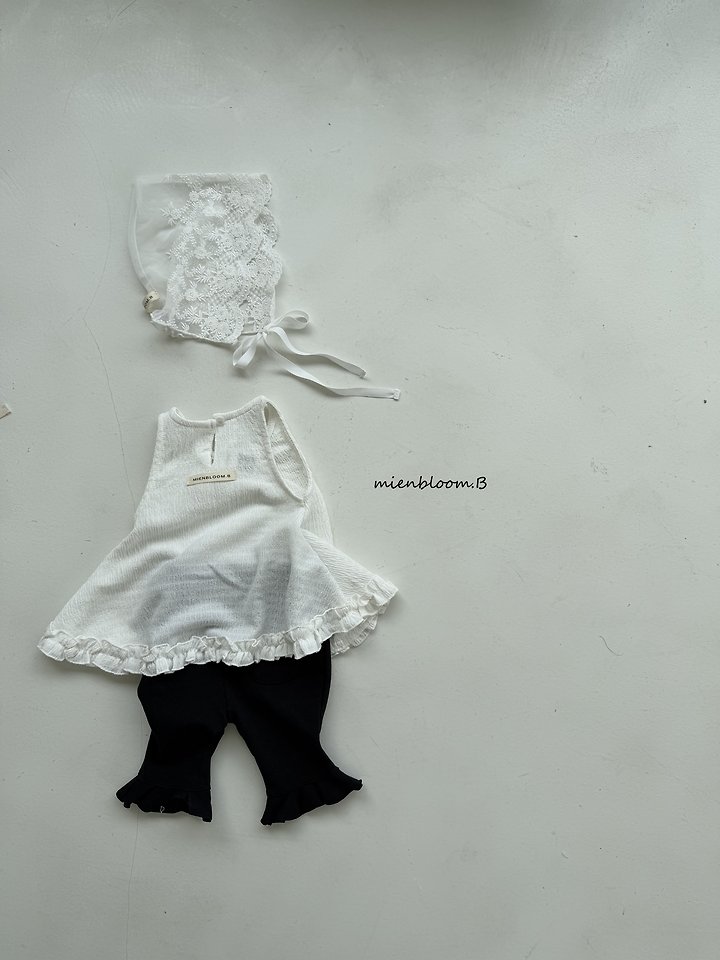 Mienbloom B - Korean Baby Fashion - #babygirlfashion - Bebe Lace Bonnet - 5