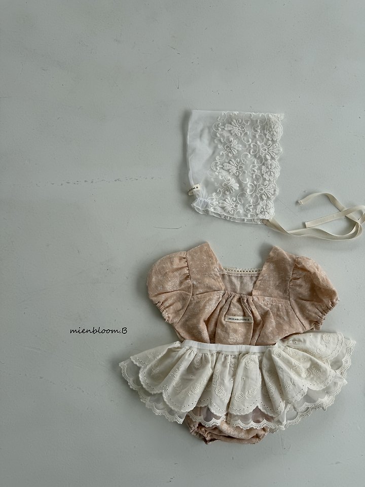 Mienbloom B - Korean Baby Fashion - #babygirlfashion - Bebe Linen Flower Suit - 5