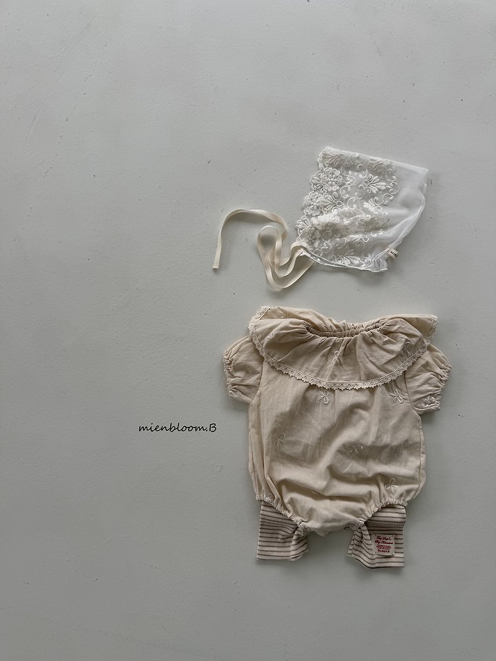 Mienbloom B - Korean Baby Fashion - #babyfever - Bebe Ribbon Embroidered Suit - 4