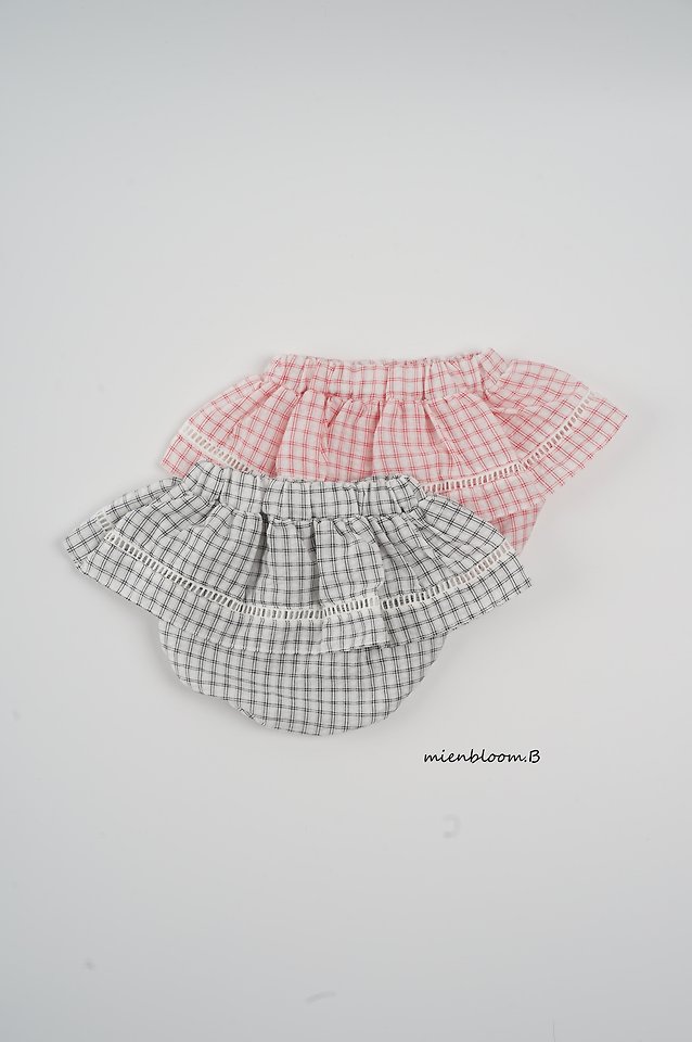 Mienbloom B - Korean Baby Fashion - #babygirlfashion - Bebe Check Skirt Bloomer - 10
