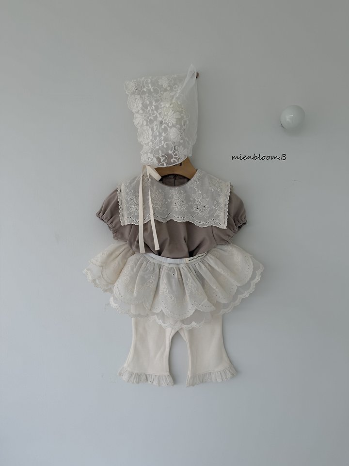 Mienbloom B - Korean Baby Fashion - #babylifestyle - Bebe Lace Bonnet - 6