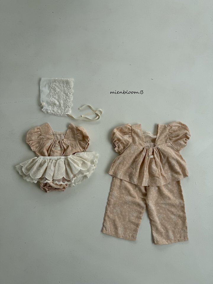 Mienbloom B - Korean Baby Fashion - #babylifestyle - Bebe Linen Flower Suit - 6