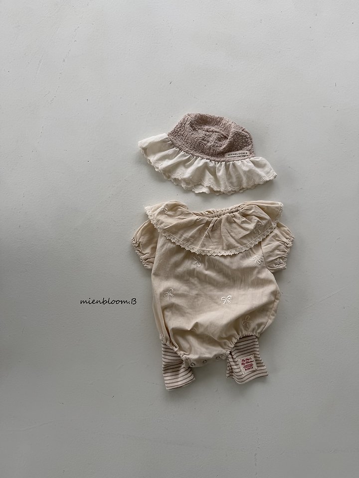 Mienbloom B - Korean Baby Fashion - #babylifestyle - Bebe Ribbon Embroidered Suit - 5