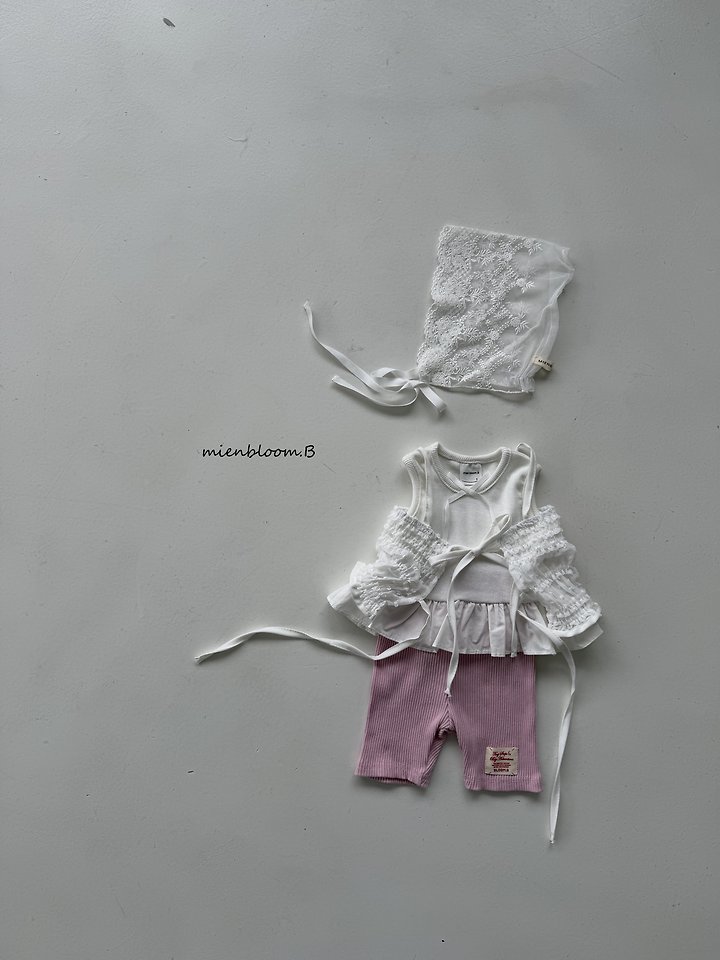 Mienbloom B - Korean Baby Fashion - #babyoninstagram - Bebe Lace Bonnet - 7