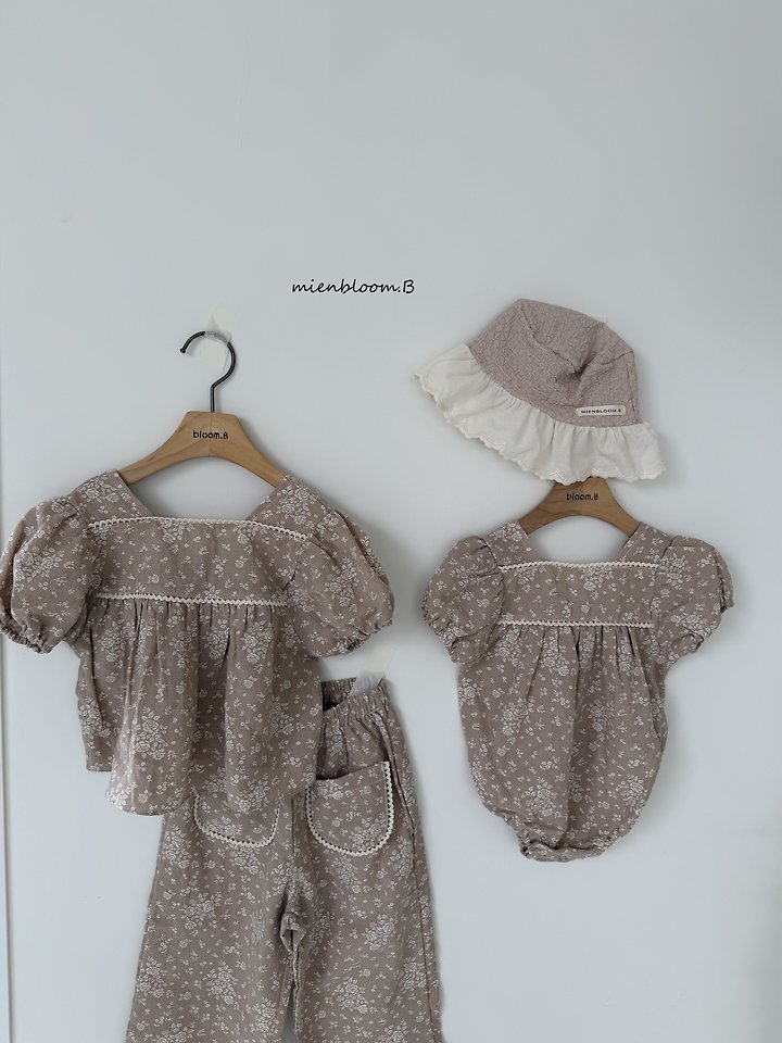 Mienbloom B - Korean Baby Fashion - #babyoninstagram - Bebe Linen Flower Suit - 7