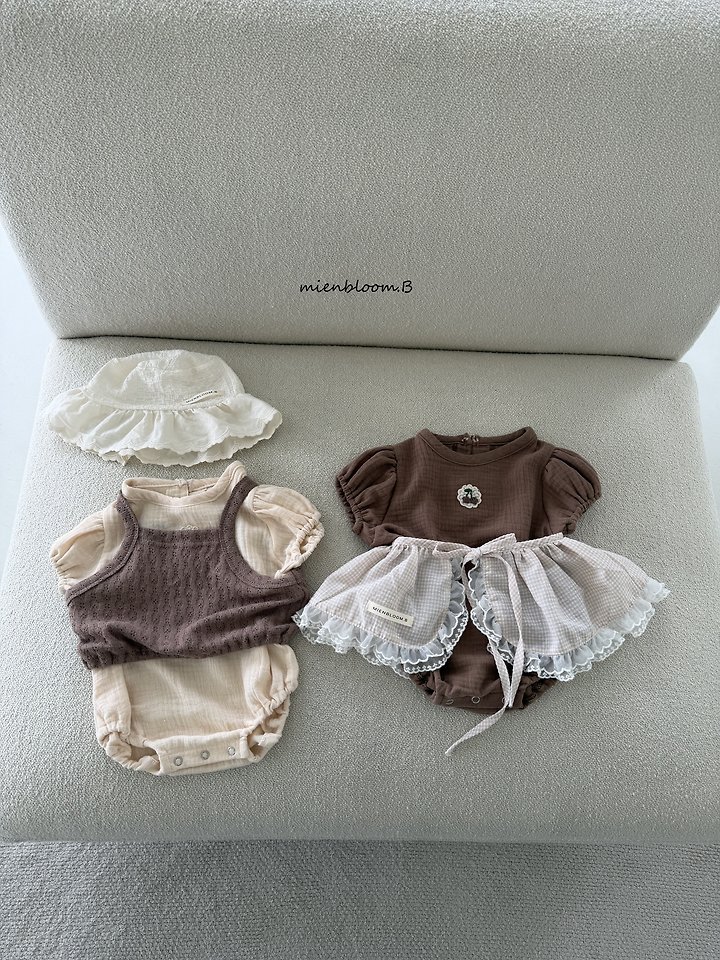 Mienbloom B - Korean Baby Fashion - #babyoninstagram - Bebe Cherry Double Fabric Suit - 5