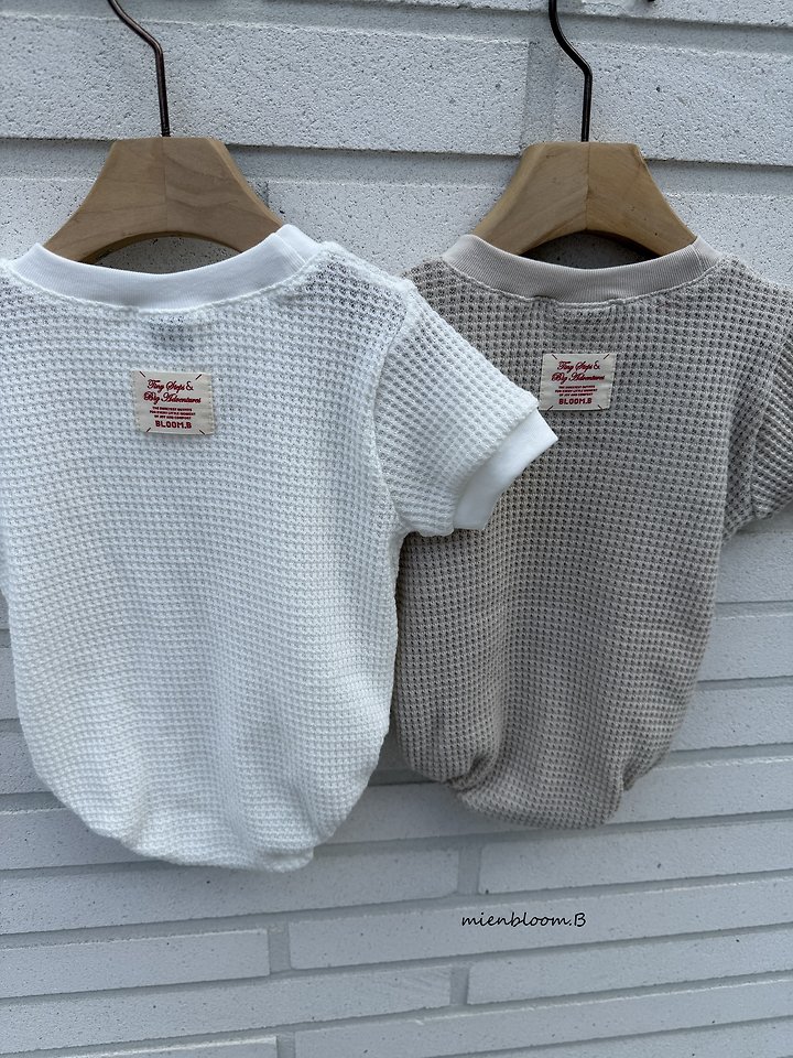 Mienbloom B - Korean Baby Fashion - #babyootd - Bebe Summer Waffle Suit - 3