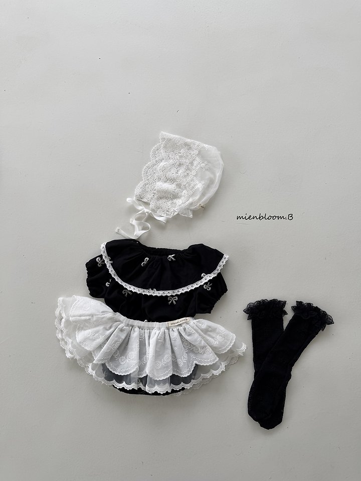 Mienbloom B - Korean Baby Fashion - #babyootd - Bebe Ribbon Embroidered Suit - 7