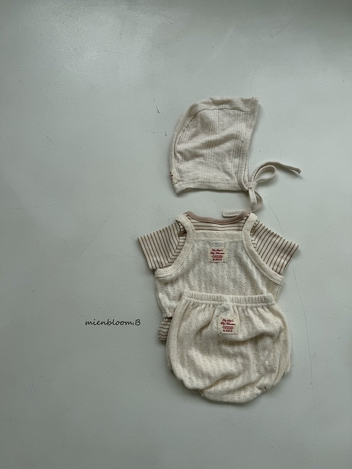 Mienbloom B - Korean Baby Fashion - #babyoutfit - Bebe Modal Ribbed Bonnet - 7