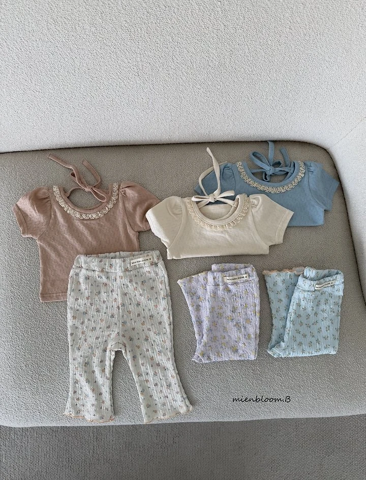 Mienbloom B - Korean Baby Fashion - #babyoutfit - Bebe Flower Bootcut - 3