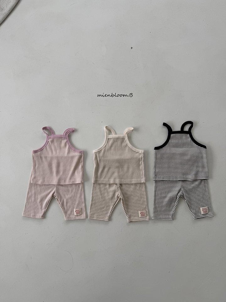 Mienbloom B - Korean Baby Fashion - #babyoutfit - Bebe Striped Ribbed Pants - 4