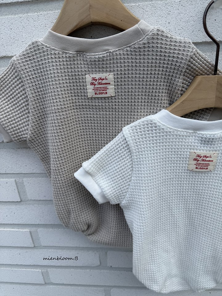 Mienbloom B - Korean Baby Fashion - #babyootd - Bebe Summer Waffle Suit - 4