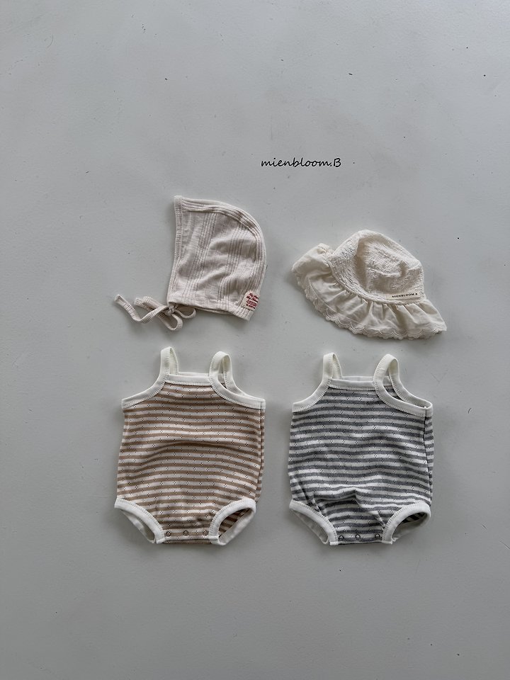 Mienbloom B - Korean Baby Fashion - #babyoutfit - Bebe Eyelet Sleeveless Suit - 3