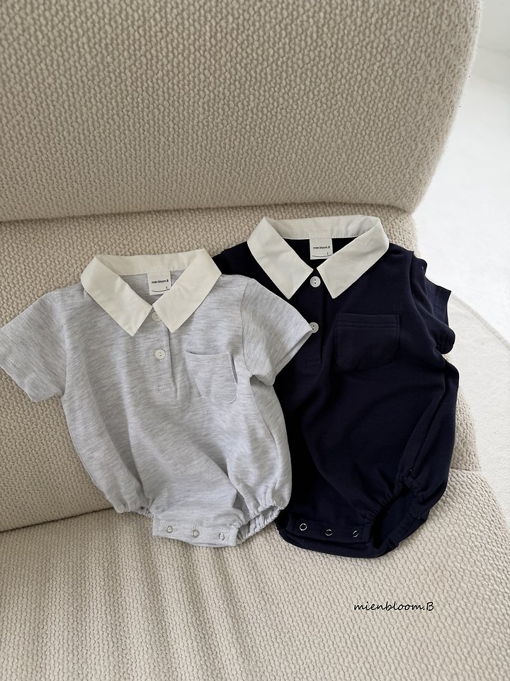 Mienbloom B - Korean Baby Fashion - #babyoutfit - Bebe PK Collar Suit - 2