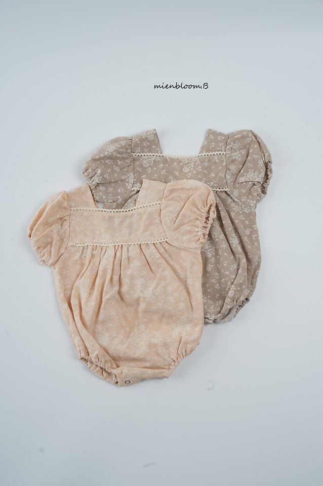 Mienbloom B - Korean Baby Fashion - #babyoutfit - Bebe Linen Flower Suit - 9