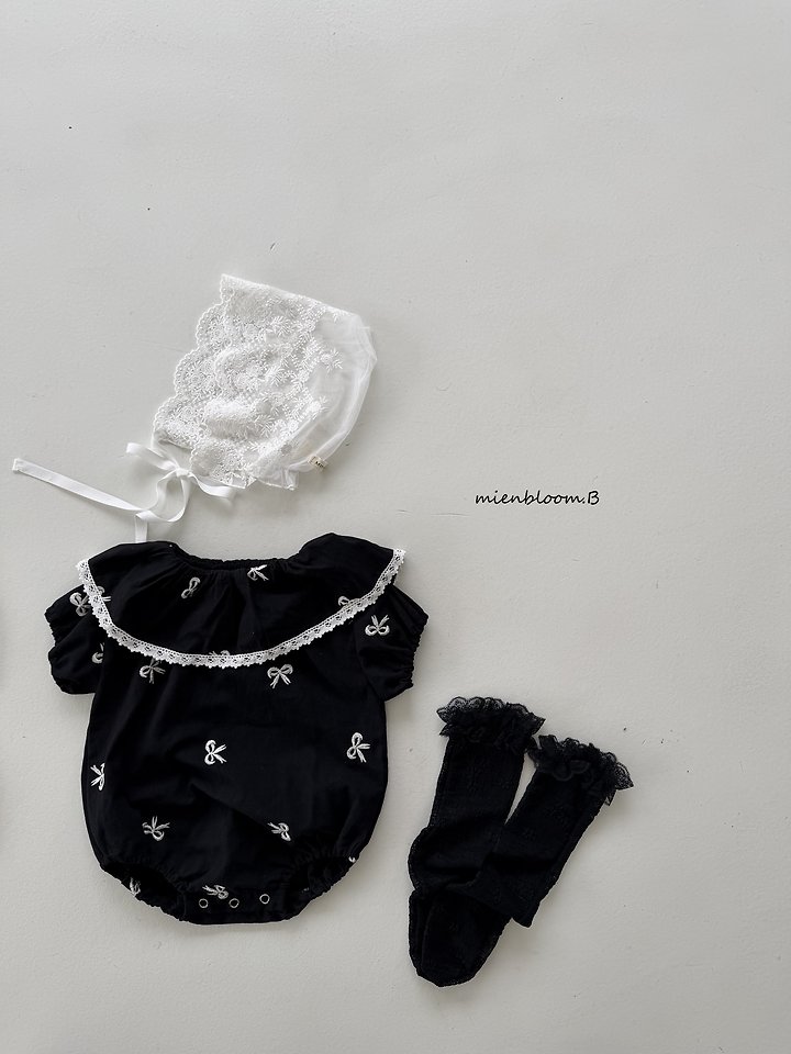 Mienbloom B - Korean Baby Fashion - #babyoutfit - Bebe Ribbon Embroidered Suit - 8