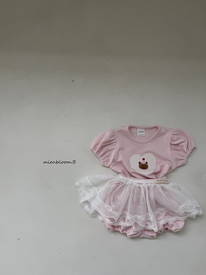 Mienbloom B - Korean Baby Fashion - #babyootd - Bebe Party Bear Tee - 4