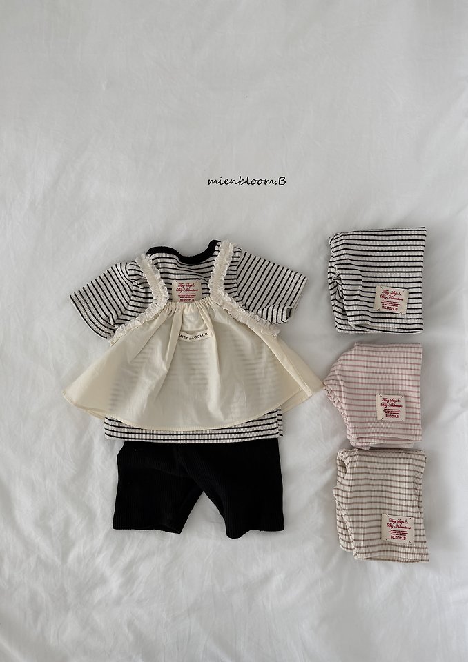 Mienbloom B - Korean Baby Fashion - #babywear - Bebe Striped Ribbed Pants - 5