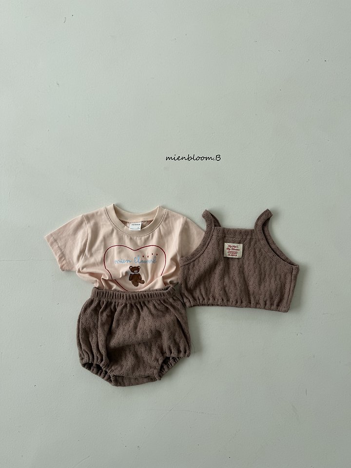 Mienbloom B - Korean Baby Fashion - #onlinebabyboutique - Bebe Heart Bear Tee - 5