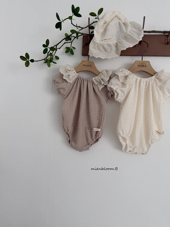 Mienbloom B - Korean Baby Fashion - #onlinebabyboutique - Bebe Joy Lace Shirring Suit - 2