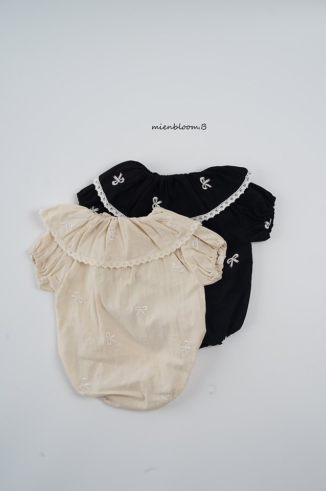 Mienbloom B - Korean Baby Fashion - #onlinebabyboutique - Bebe Ribbon Embroidered Suit - 11
