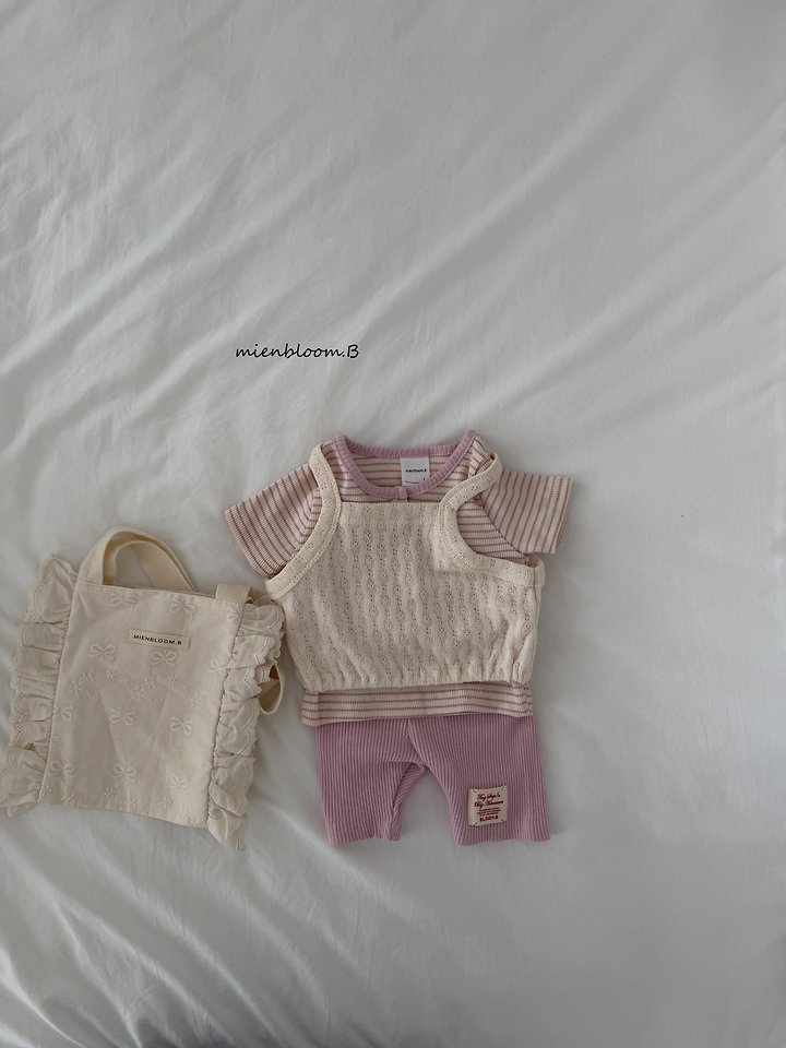 Mienbloom B - Korean Baby Fashion - #onlinebabyshop - Bebe Ribbon Embroidered Bag - 2