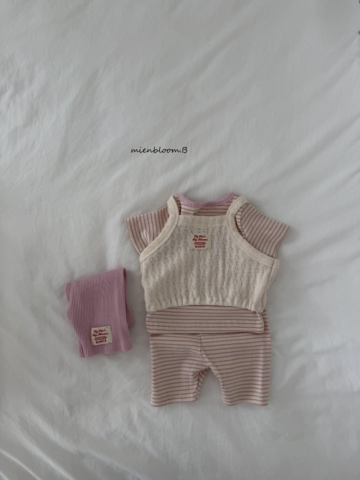 Mienbloom B - Korean Baby Fashion - #onlinebabyshop - Bebe Striped Ribbed Pants - 7