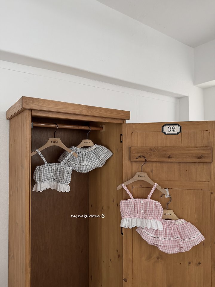 Mienbloom B - Korean Baby Fashion - #onlinebabyshop - Bebe Check Skirt Bloomer - 3