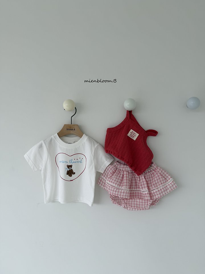 Mienbloom B - Korean Baby Fashion - #smilingbaby - Bebe Heart Bear Tee - 7