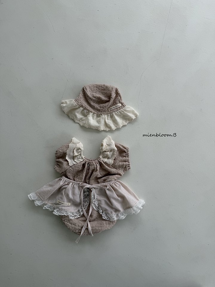 Mienbloom B - Korean Baby Fashion - #onlinebabyshop - Bebe Joy Lace Shirring Suit - 4