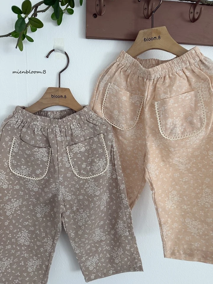 Mienbloom B - Korean Children Fashion - #childofig - Kids Linen Flower Pants - 2