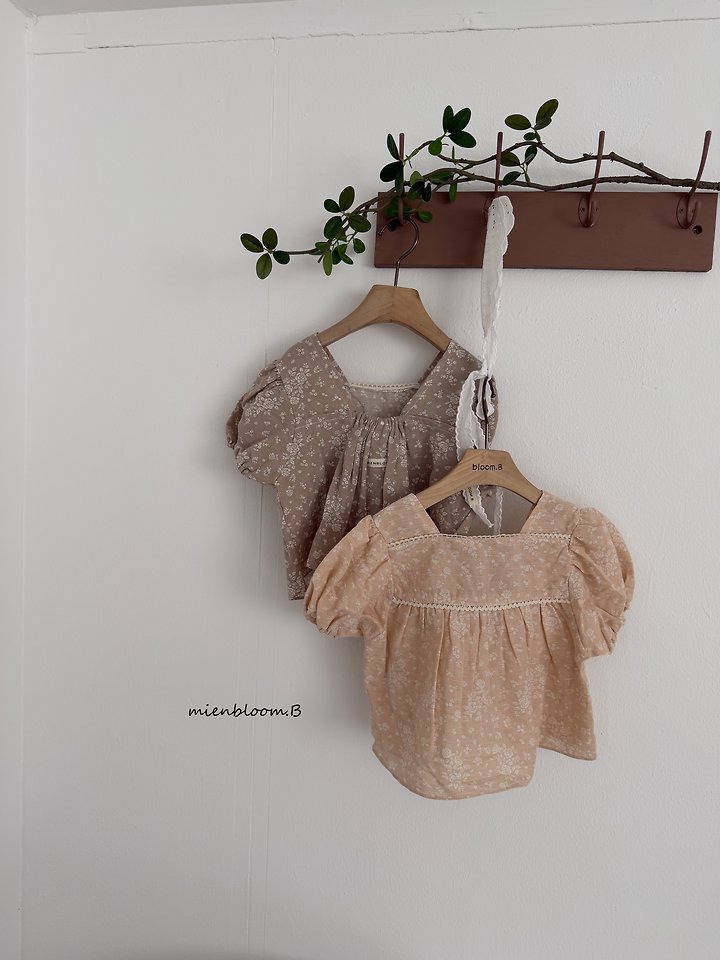 Mienbloom B - Korean Children Fashion - #childofig - Kids Linen Flower Blouse