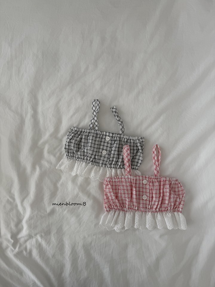 Mienbloom B - Korean Children Fashion - #childofig - Kids Check Bustier - 2