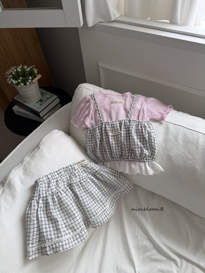 Mienbloom B - Korean Children Fashion - #discoveringself - Kids Check Skirt - 7