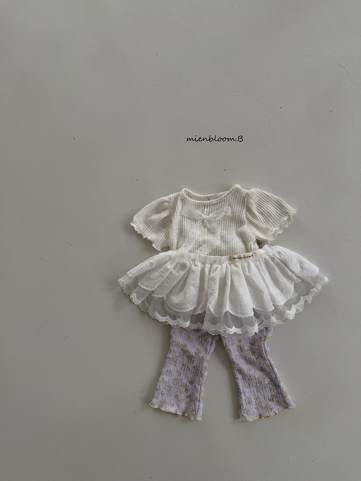 Mienbloom B - Korean Children Fashion - #fashionkids - Kids Ribbed Ribbon Tee - 6