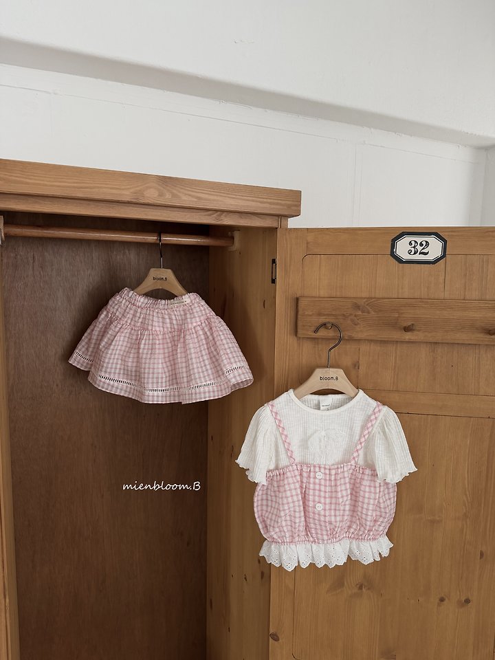 Mienbloom B - Korean Children Fashion - #fashionkids - Kids Check Skirt - 8