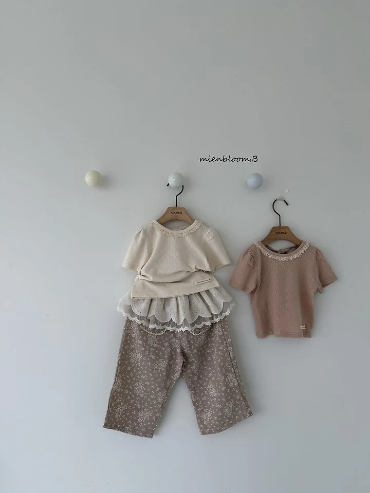 Mienbloom B - Korean Children Fashion - #kidsshorts - Kids Linen Flower Pants - 7