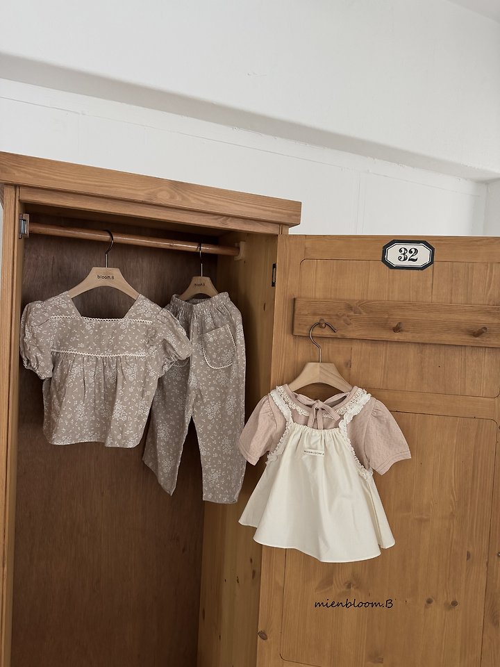 Mienbloom B - Korean Children Fashion - #kidsshorts - Kids Linen Flower Blouse - 6