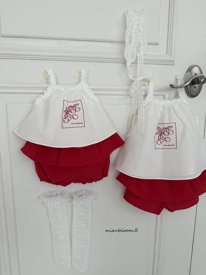 Mienbloom B - Korean Children Fashion - #fashionkids - Kids Cherry Lace Blouse - 4