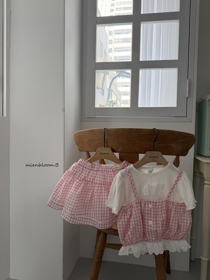 Mienbloom B - Korean Children Fashion - #kidsshorts - Kids Check Skirt - 9