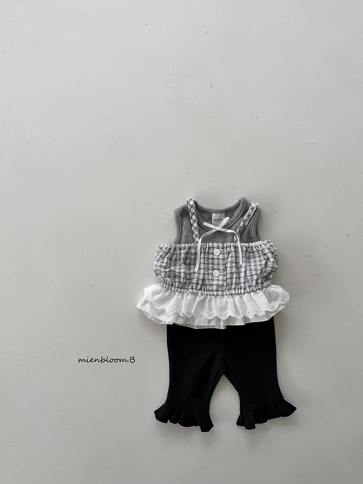 Mienbloom B - Korean Children Fashion - #kidsshorts - Kids Check Bustier - 7