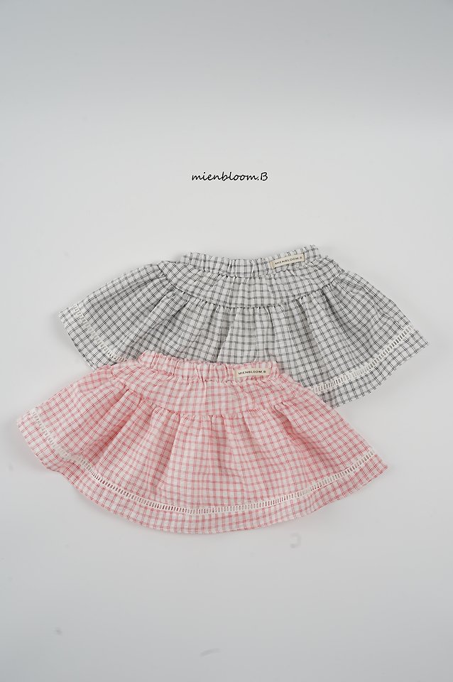 Mienbloom B - Korean Children Fashion - #kidsstore - Kids Check Skirt - 10